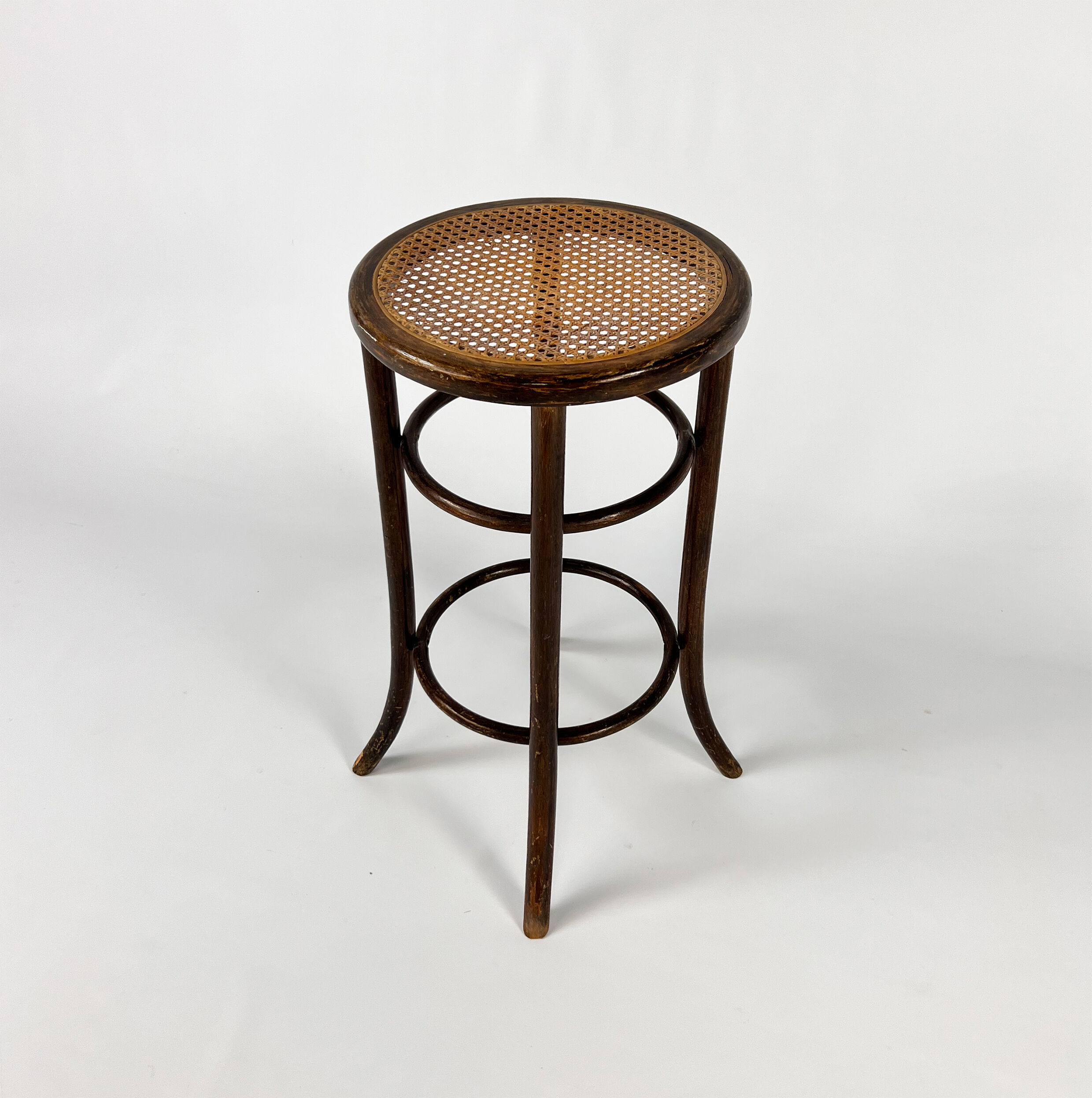 Cane and bentwood austria barstool, 1940s