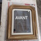 Antique Louis Phillipe mirror gilded with imitation gold copper leaf