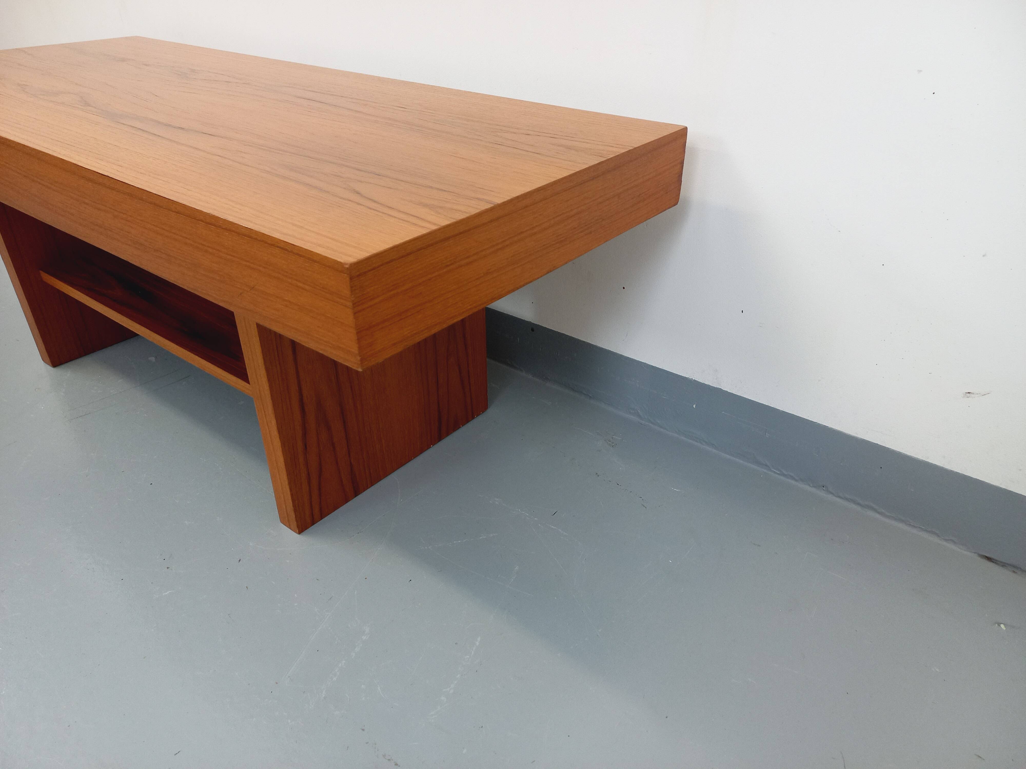 Vintage modernist teak coffee table from the 60s