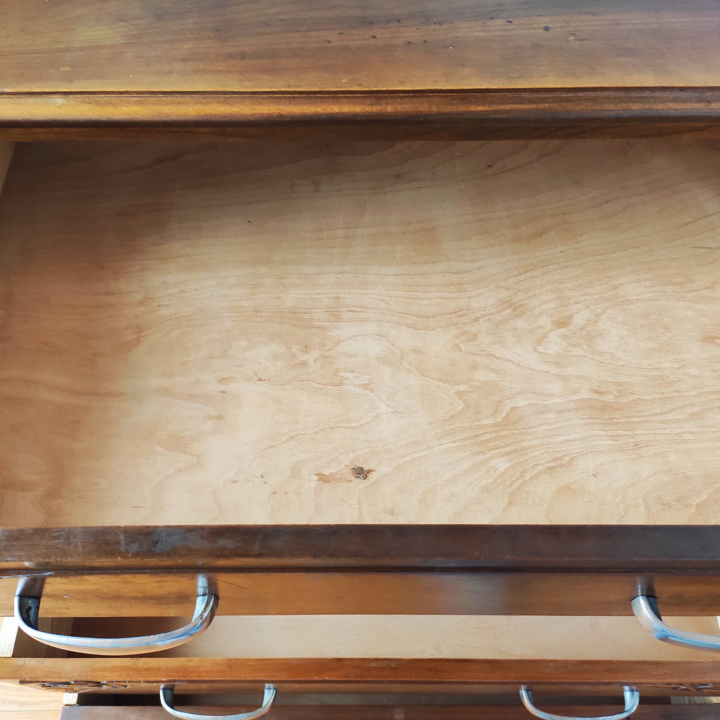 Art Deco chest of drawers in solid walnut