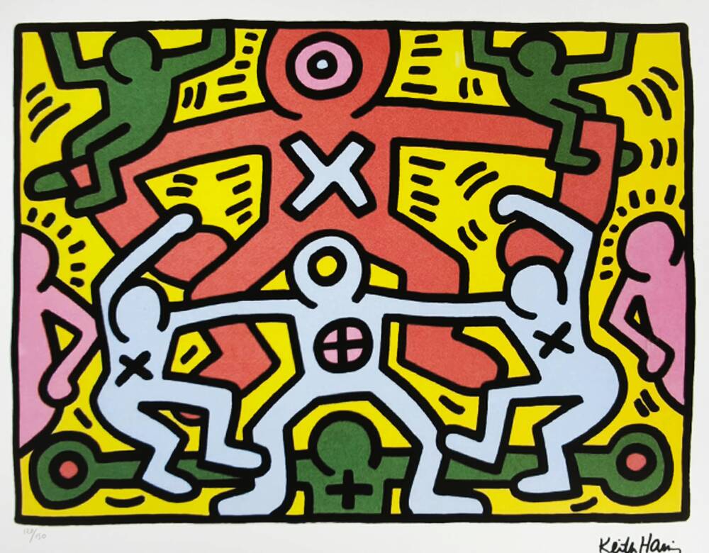 1990s Keith Haring Limited Edition Lithograph Numbered in Pencil.