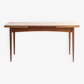 Table à manger scandinave extensible en teck avec deux rallonges, circa 70