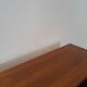 Deens teak vakkenkast met lades en hoge poten, vintage wandkast