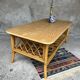 Vintage bamboo, wood and rattan coffee table