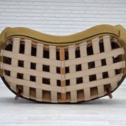 1960s, Danish 2-seater "Banan" sofa, green furniture wool, ash wood.