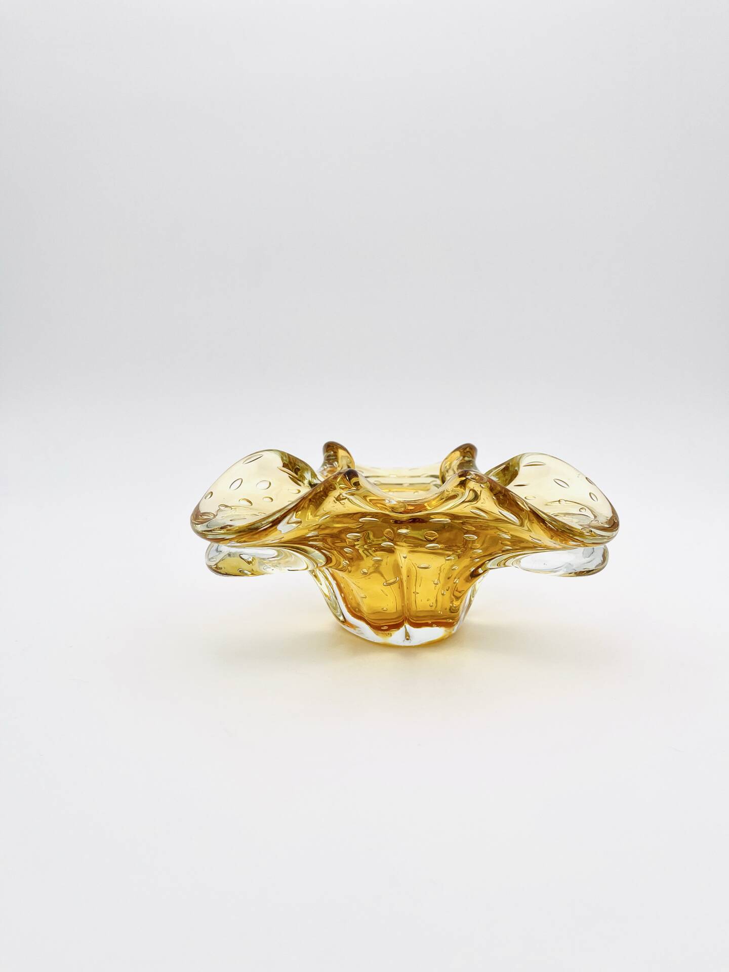 Murano bowl Archimede Seguso Bullicante Sommerso Yellow Gold