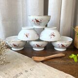 6 porcelain bowls "birds"