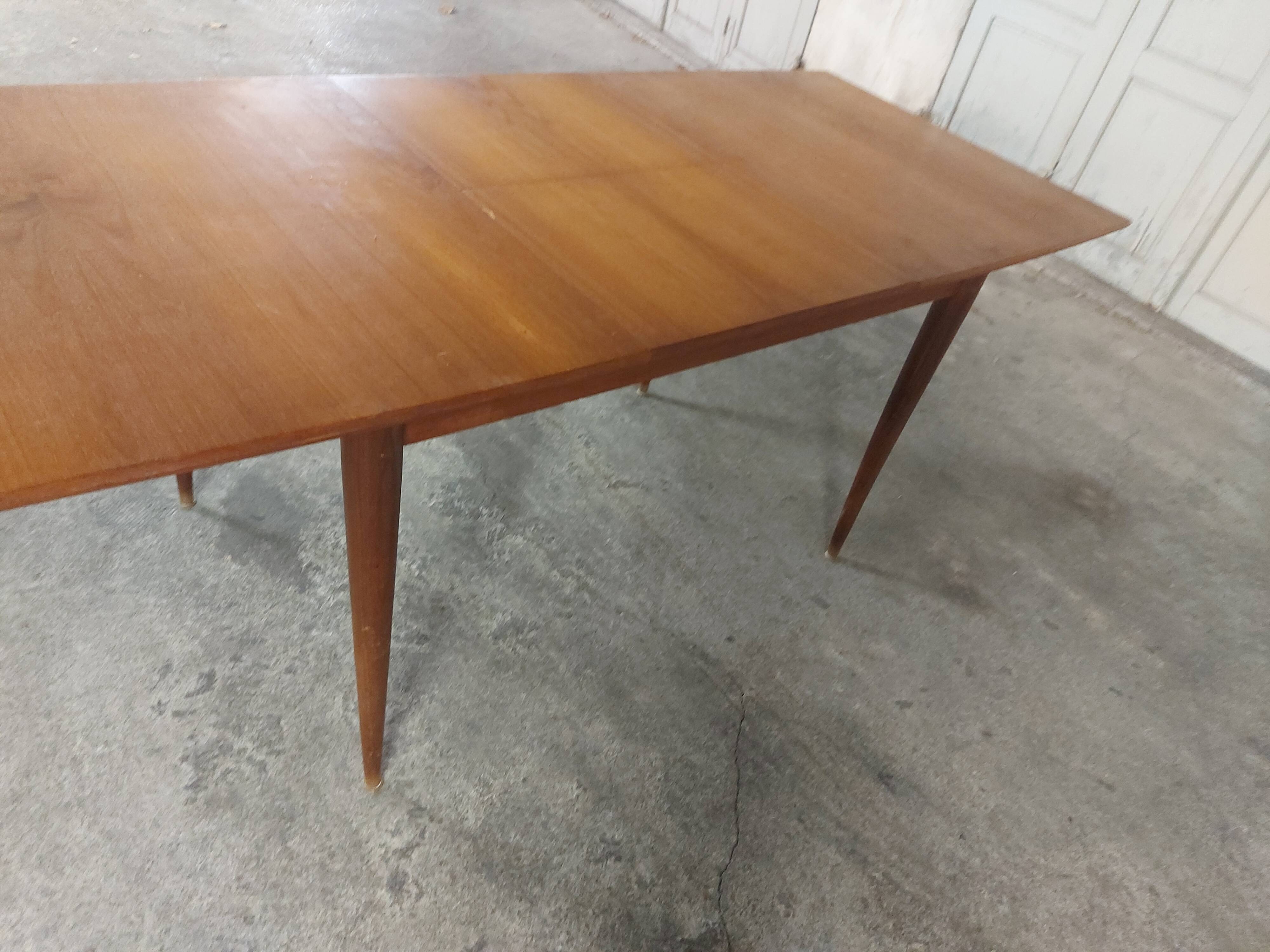 Scandinavian teak table with built-in extension