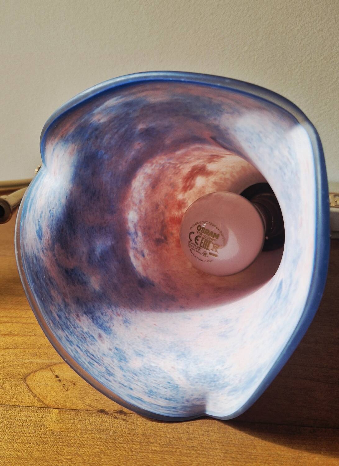 Art Nouveau style lamp - Brass and glass paste - 1920s period