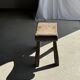 Four-legged stool in antique teak from Indonesia H 50 L 52