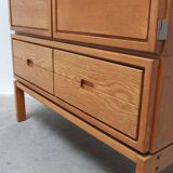 Decorative 'N-Line' bar cabinet in oak by P&J Neirinck, 1968