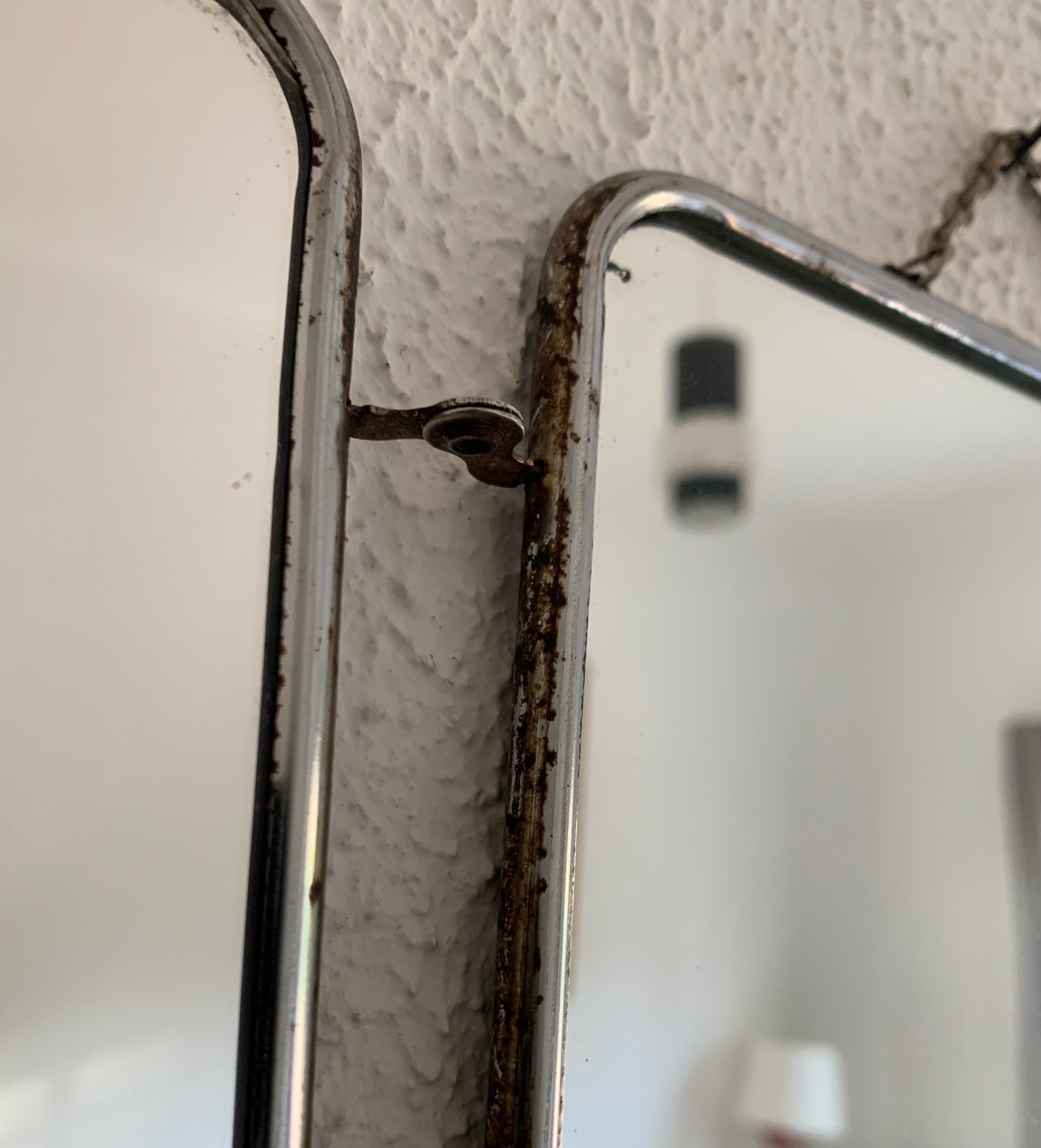 Vintage mirror triptych barber ink stain, 1950, 24 x 56 cm