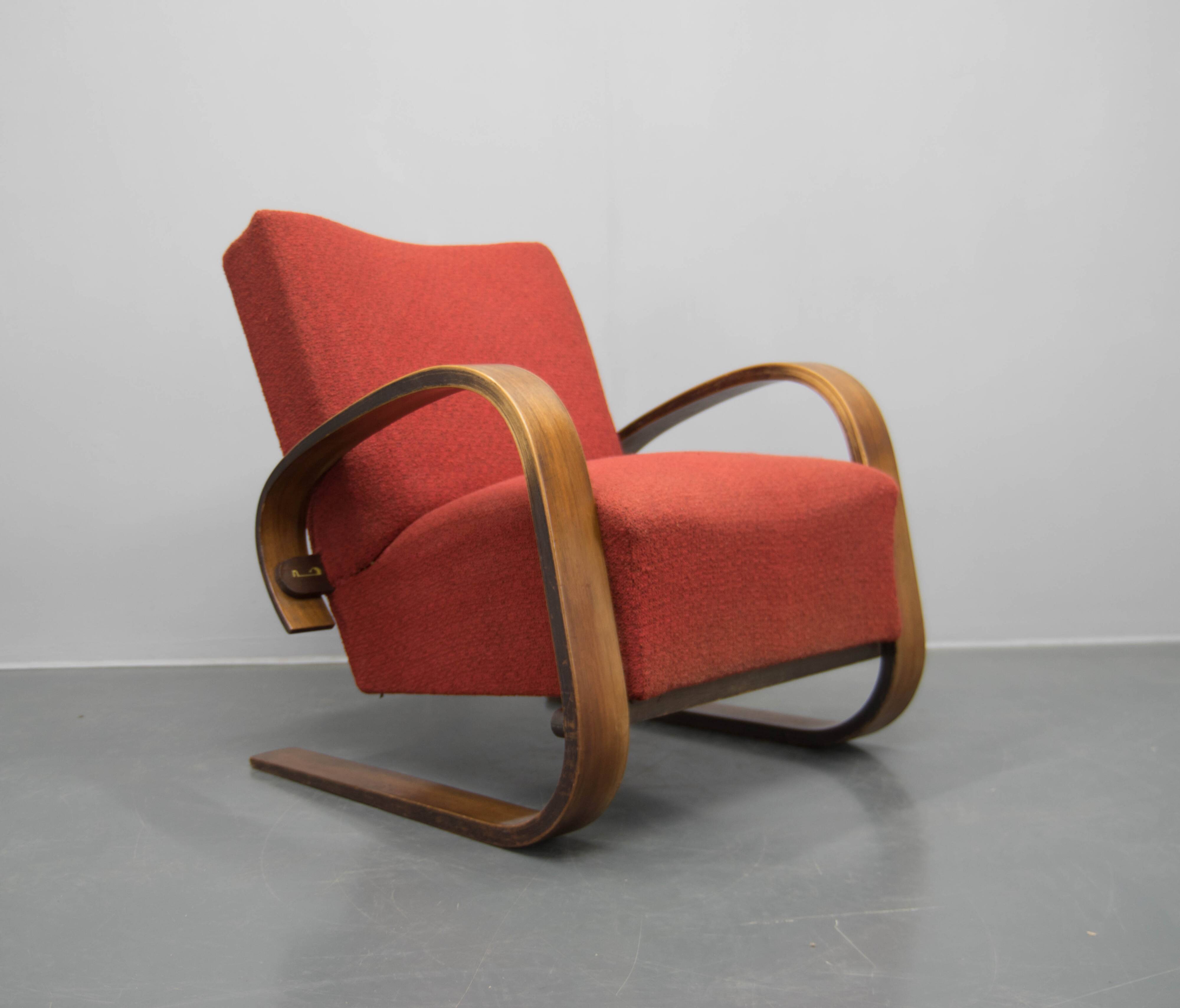Rare Armchair in Alvar Alto Style by Navratil, 1930s, Labeled
