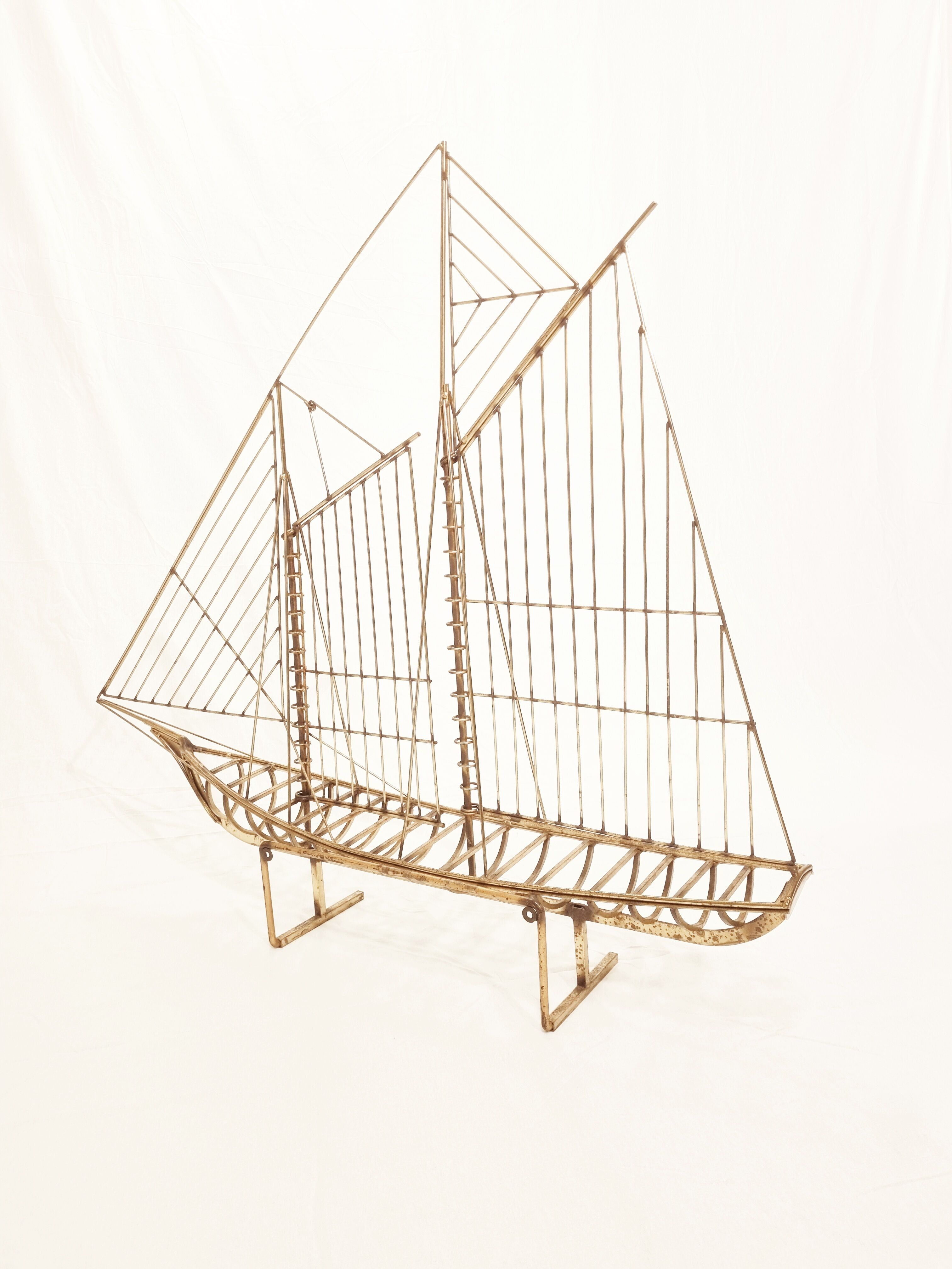 Sculptural Sailing Ship by Curtis Jeré, 1976