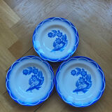 Deep plates André Sarreguemines Digoin blue flowers