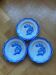 Deep plates André Sarreguemines Digoin blue flowers