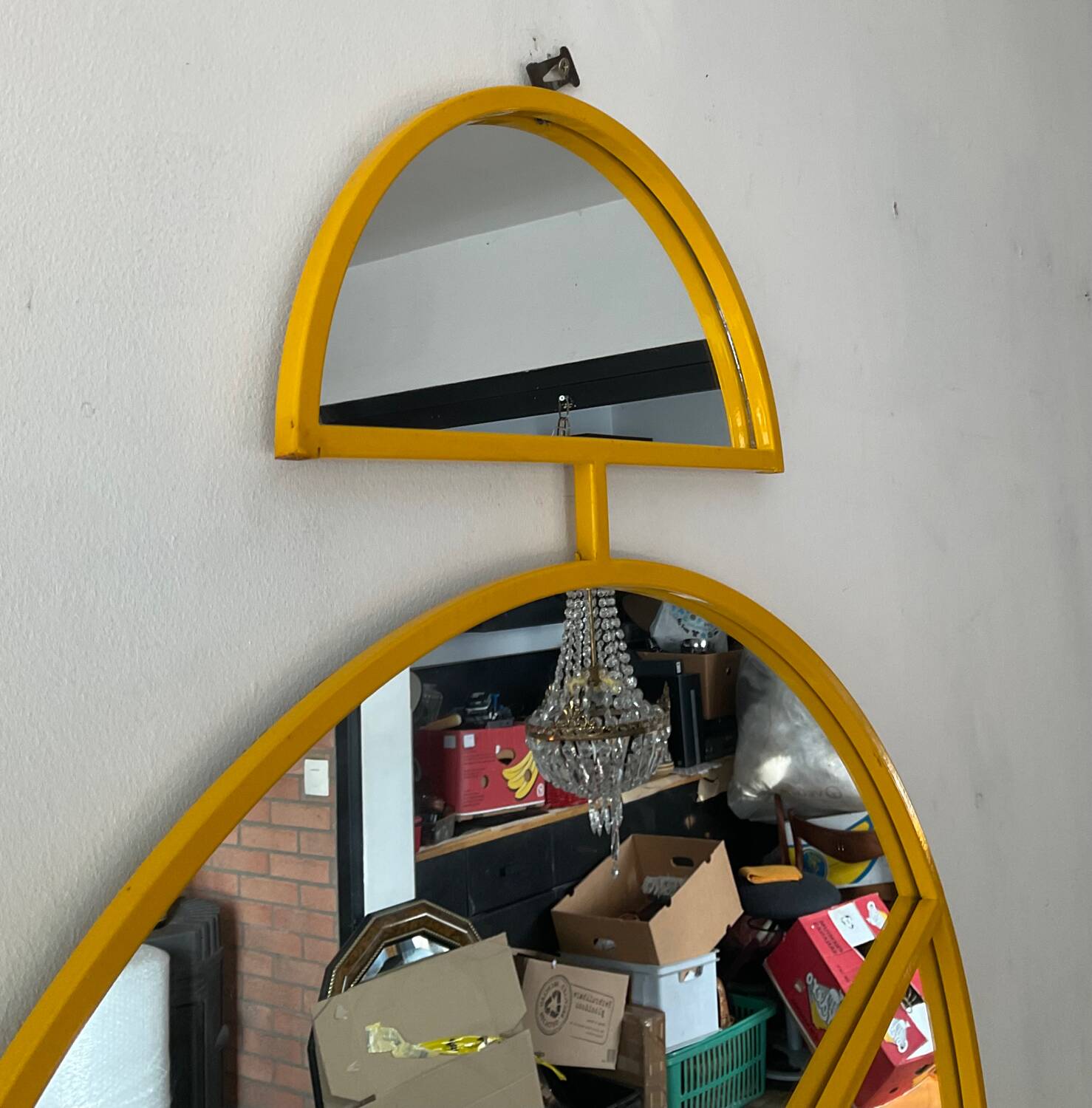 Large vintage Pilm Italy mirror in yellow metal