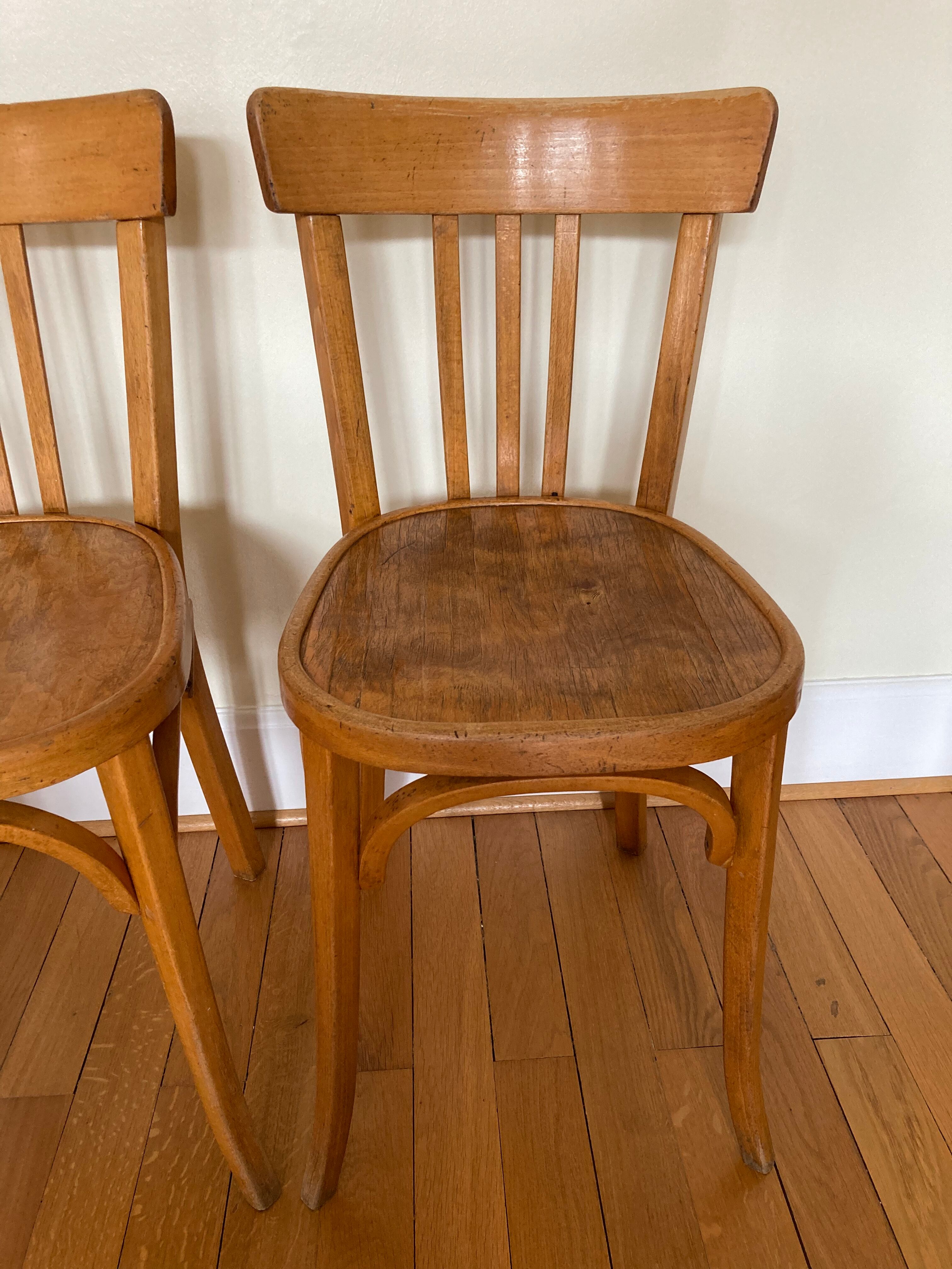 Pair of Baumann bistro chairs