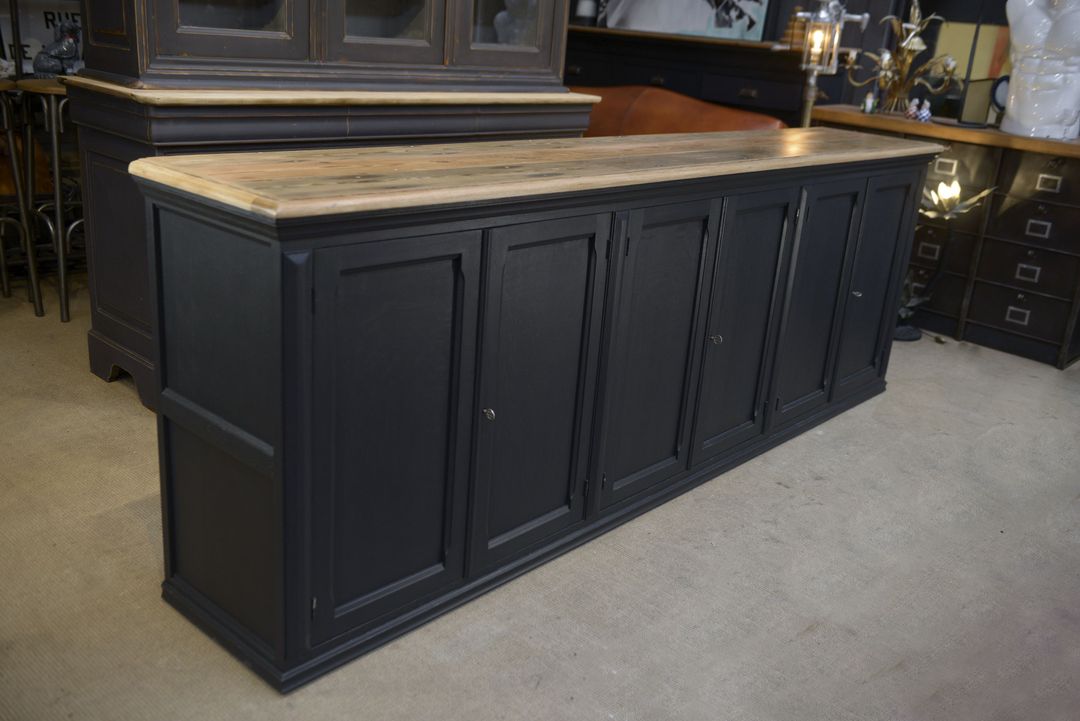Enfilade à 6 portes 1920 patiné noir