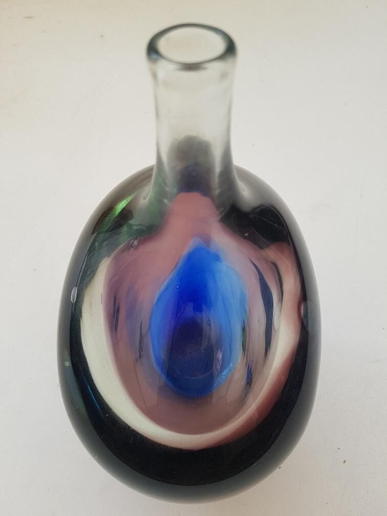 Vase bouteille en verre JeanClaude Novaro Biot 19432014 Selency