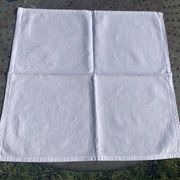7 white damask cotton napkins, Christian Lacroix, vintage
