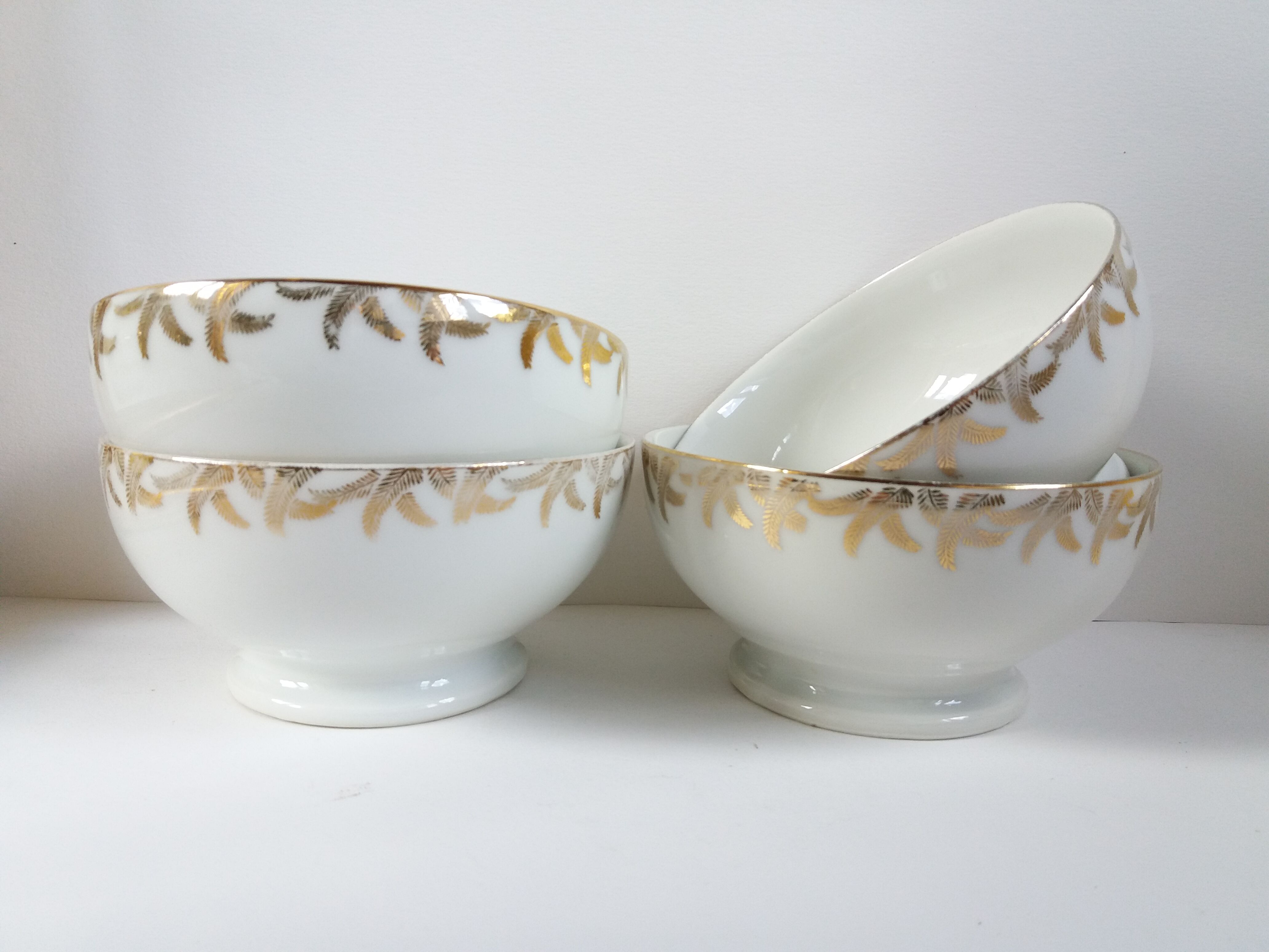 Set 4 bowls golden palms
