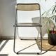 Folding chair chrome and plexi smoked 70s