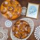 Set of 6 oyster plates – Sarreguemines – brown decor