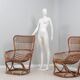 Set of 2 rattan chairs Tito Agnoli Bonacina 1960s