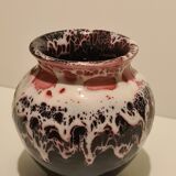 Vallauris black and pink ceramic vase