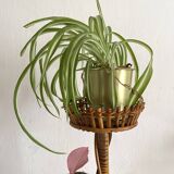 Vintage rattan plant holder