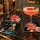 4 Orval coasters – Exotic decor with parrots and pomegranates