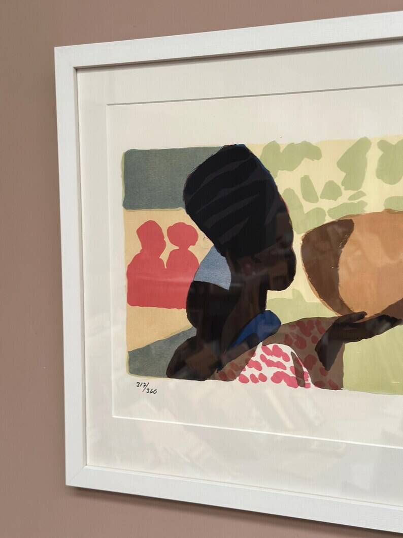 Original Swedish Color Lithograph – “Woman” by Lars Norrman – Signed
