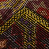 5x8 Burgundy & Yellow Geometric Kilim Rug, 160x258Cm