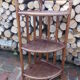 Vintage rattan corner shelf