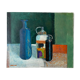 Old painting, still life with bottles signed Milliquet (1896-1982)