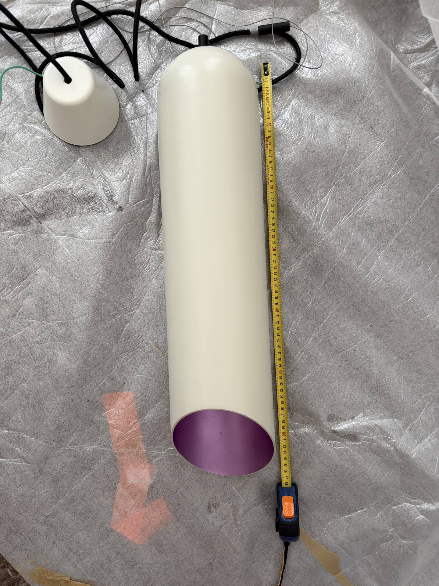 Suspension design white – metallic purple interior – Scandinavian style