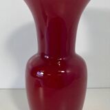 Italian Red and White Murano Glass Vase by Venini