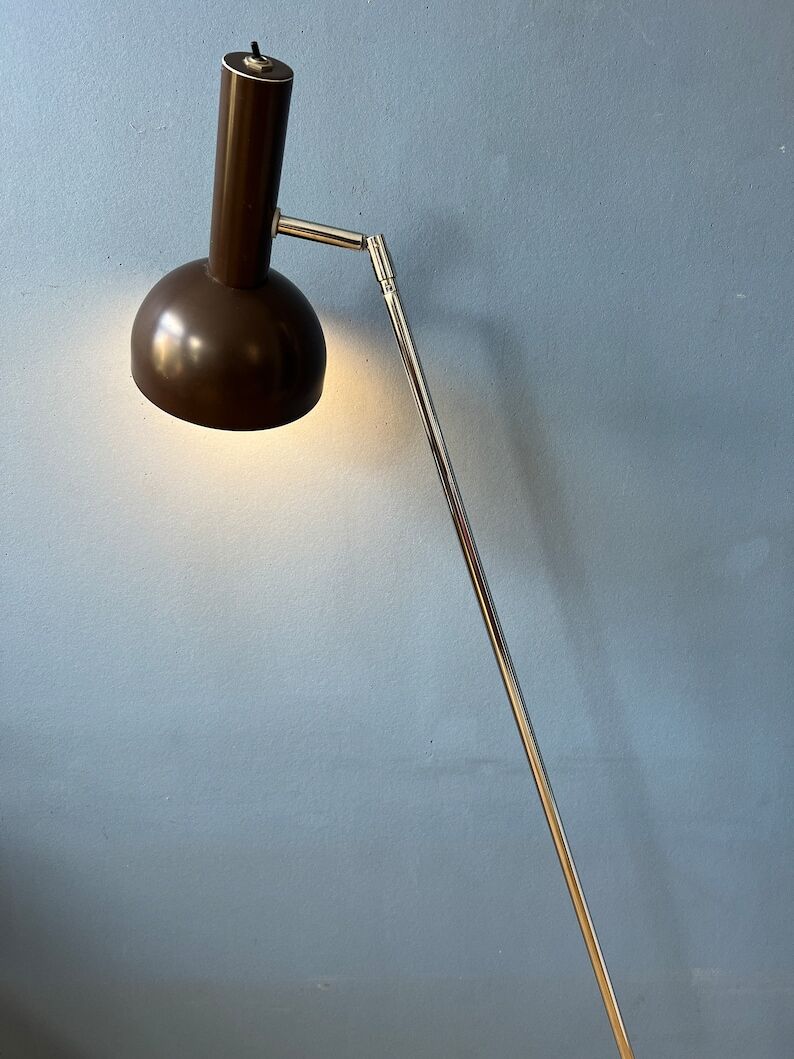 Rotary floor lamp brown ball Hala