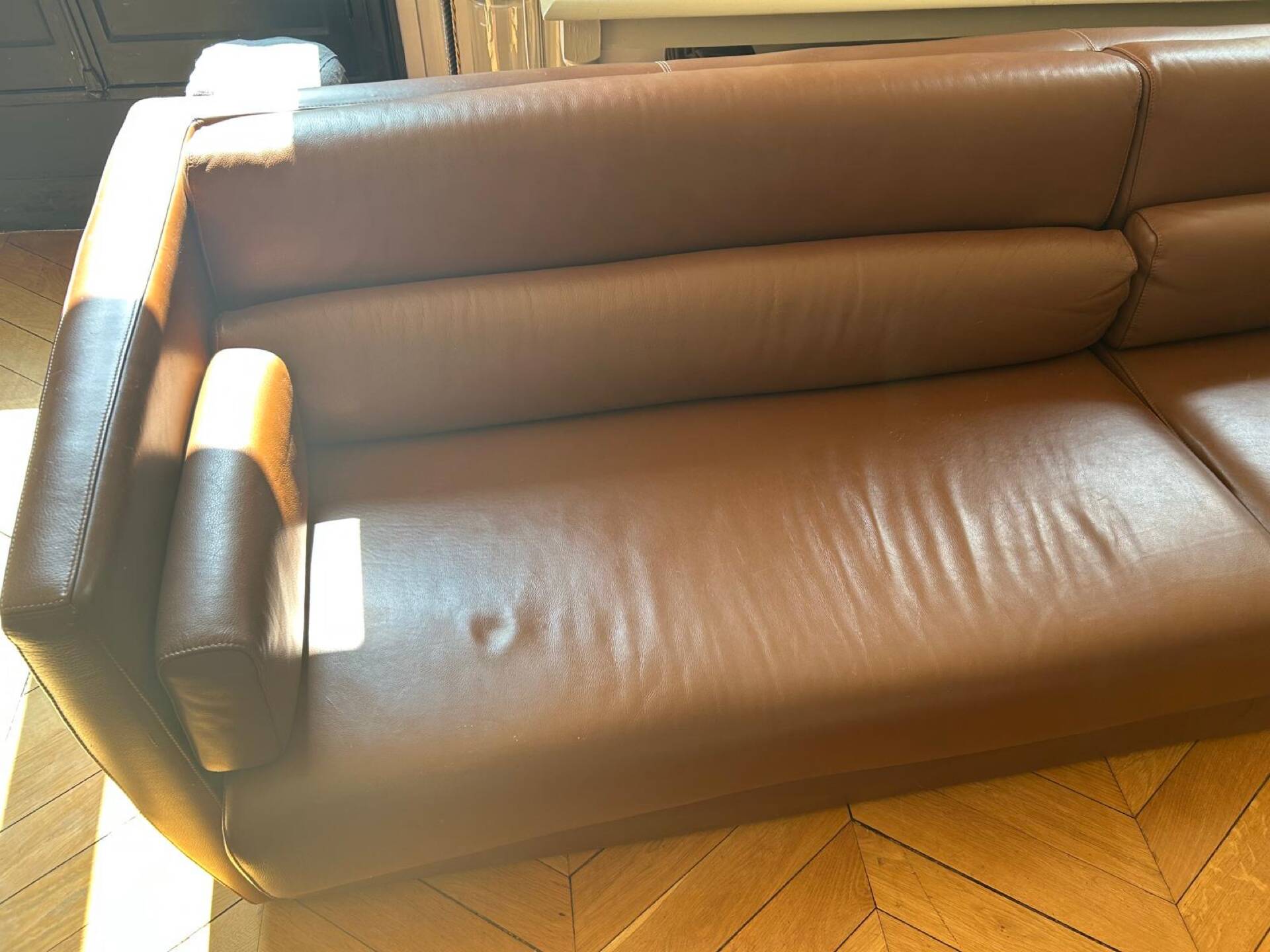 Christophe Delcourt for Roche Bobois Leather Sofa