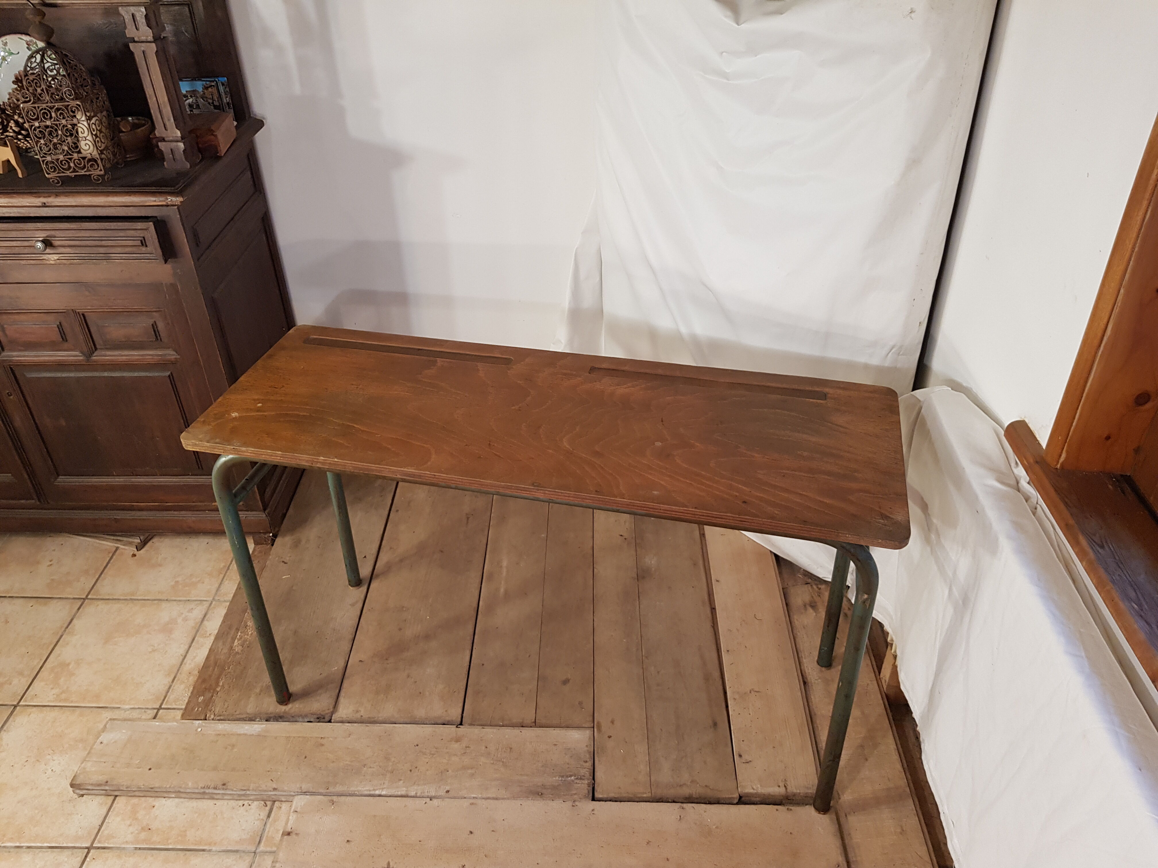 Table desk double school desk 1960