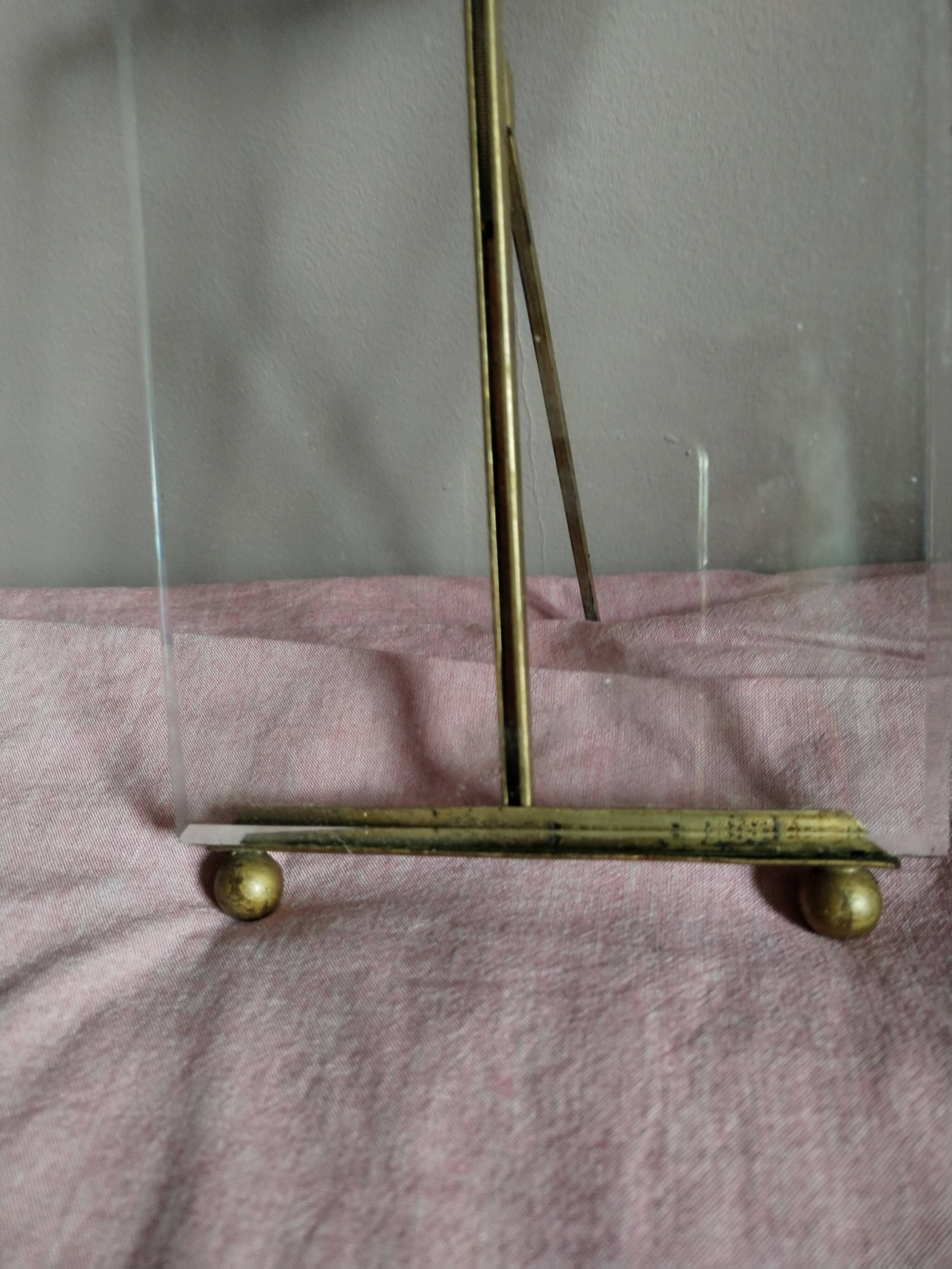 Antique 19th century glass and brass frame