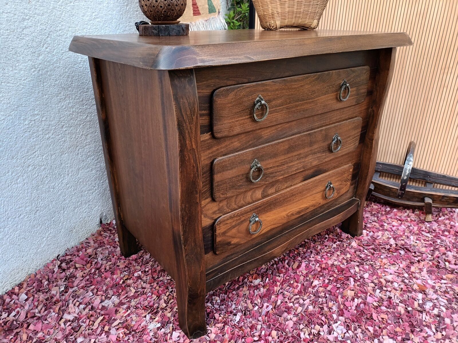 Brutalist elm chest of drawers