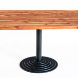Solid cypress wood table with vintage central leg