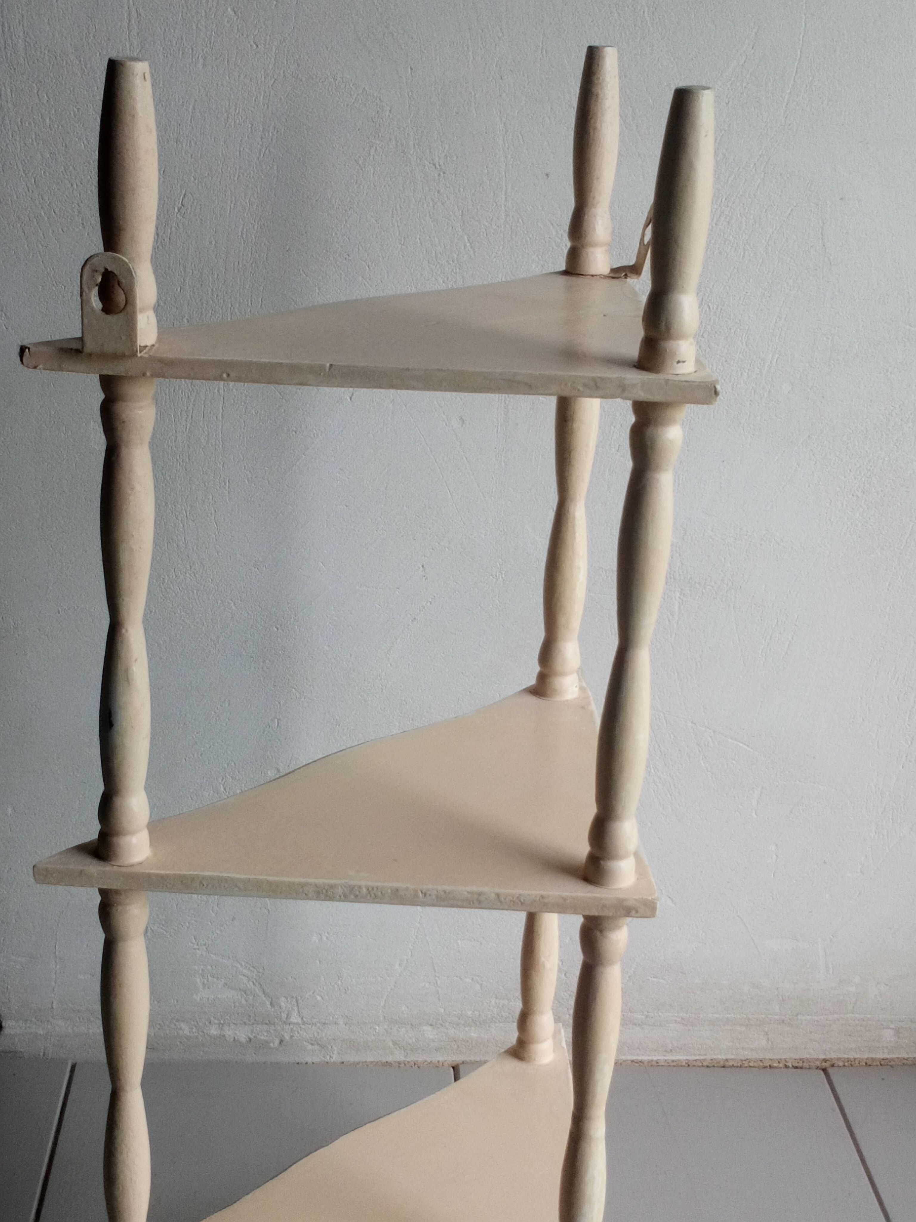 Old corner wall shelf turned wood