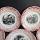 Set of 8 "Month" ceramic talking plates Digoin Sarreguemines