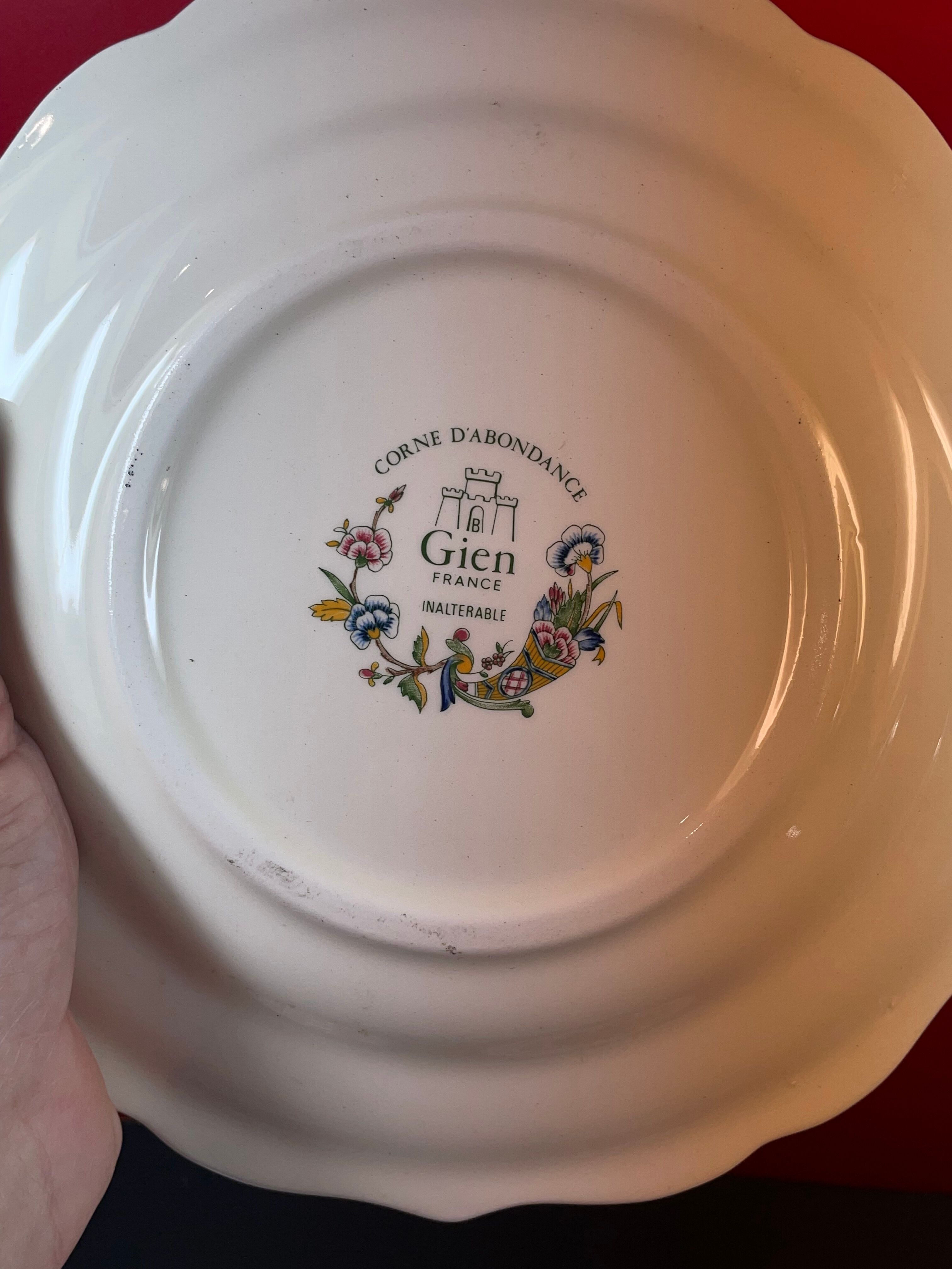 Lot 8 plate Gien cornucopia 23 and 25 cm