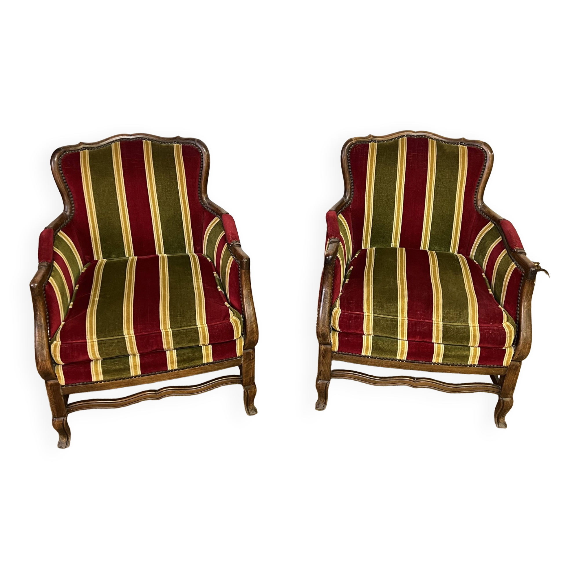 Pair of vintage convertible armchairs