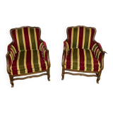 Paire de fauteuils cabriolet vintage