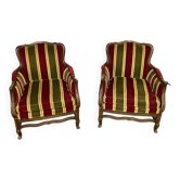 Paire de fauteuils cabriolet vintage
